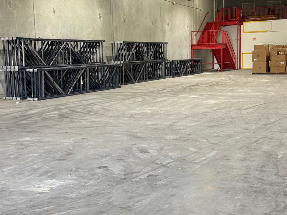 Commercial warehouse space prepared for a business move